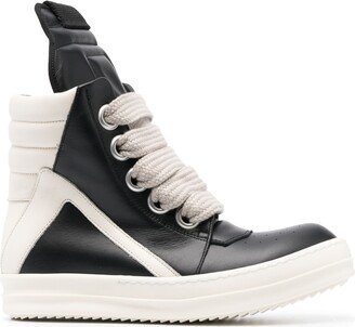 Geo padded-ankle sneakers