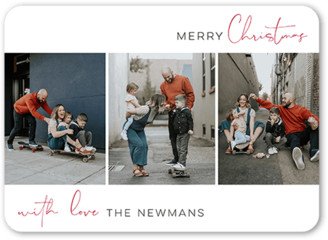 Christmas Cards: Casual Script Holiday Card, White, 5X7, Christmas, Matte, Signature Smooth Cardstock, Rounded