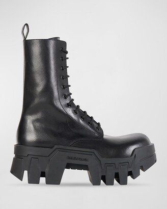 Bulldozer Calfskin Lug-Sole Platform Combat Boots