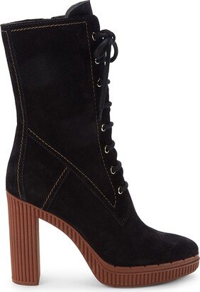 Suede Block Heel Ankle Boots