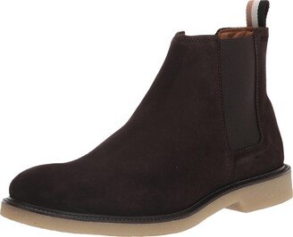 Men's Suede Chelsea Boot with Embossed Logo