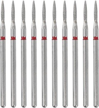 Unique Bargains Emery Nail Drill Bits Set for Acrylic Nails 3/32 Inch Nail Art Tools 43.8mm Length Red 10 Pcs