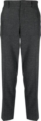 Logo-Tag Contrast-Trim Tapered Trousers