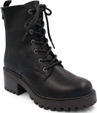 Leith Chunky Combat Boots In Black