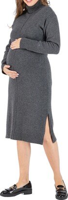 Adele Turtleneck Long Sleeve Maternity/Nursing Sweater Dress