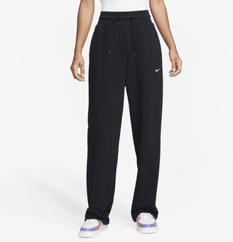 Women's Dri-FIT One High-Waisted Full-Length Open-Hem French Terry Sweatpants in Black