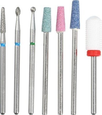 Unique Bargains Emery Nail Drill Bits Set for Acrylic Nails 3/32 Inch Nail Art Tools 40.3mm Length Colorful 7 Pcs