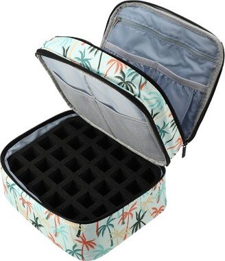 Unique Bargains Double-Layer Nylon Coconut Tree Pattern Nail Polish Carrying Case 1Pc