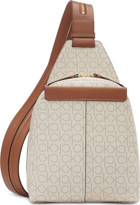 Millie Signature Convertible Zip-Around Sling - Vanilla Khaki/Caramel