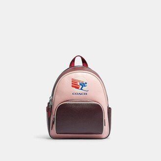 Mini Court Backpack In Colorblock With Ski Speed Graphic