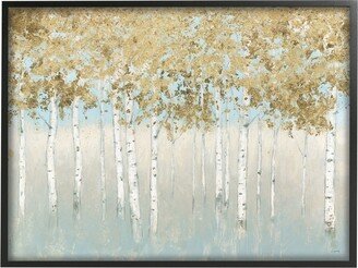 Abstract Gold-Tone Tree Landscape Painting Black Framed Giclee Texturized Art, 16