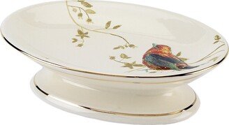 Avanti Gilded Birds Multi-colored Ceramic Soap Dish - Off-White/Multi