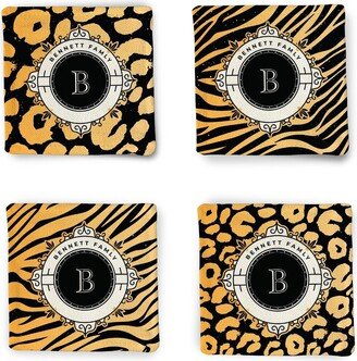 Fabric Coaster Animal Print Monogram