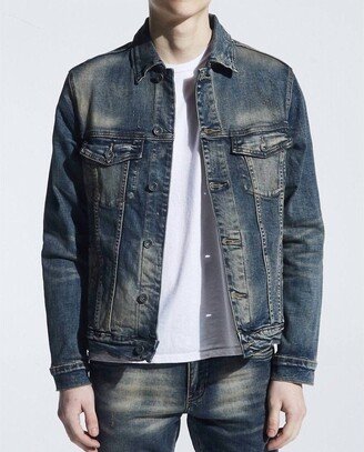 Crysp Denim Men's Bering Denim Jacket In Indigo Dirty Wash