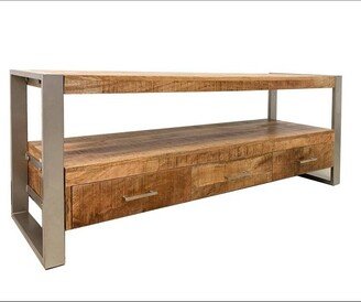 Handmade Industrial Reclaimed Wood 3 Drawer TV Stand for TVs up to 70 Brown - Timbergirl