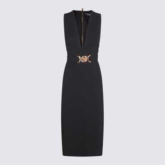 Black Viscose Blend Medusa Biggie Dress