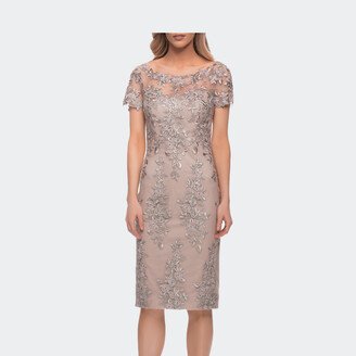 Short Sleeve Below the Knee Lace Dress