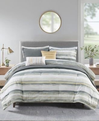 Marina 8 Piece Printed Seersucker Comforter Coverlet Set Collection