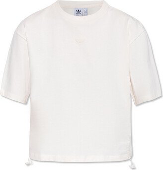 T-shirt With Drawstrings - Cream