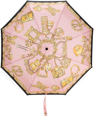 Baroque-Print Compact Umbrella