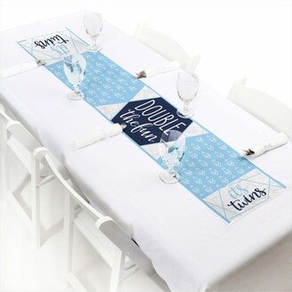 Big Dot Of Happiness It's Twin Boys - Petite Blue Twins Baby Shower Paper Table Runner 12 x 60 inches