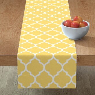 Table Runners: Moroccan Quatrefoil Lattice - Yellow Table Runner, 90X16, Yellow