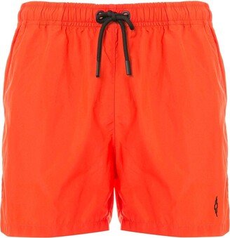 Red/Black Cross Logo Swim Shorts