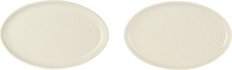 Off-White Oval Dinner Plate Set