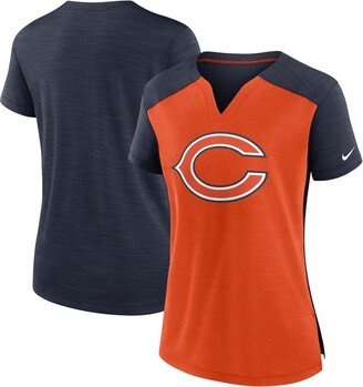 Women's Orange, Navy Chicago Bears Impact Exceed Performance Notch Neck T-shirt - Orange, Navy