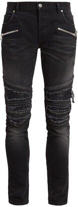 Distressed Moto Skinny Jeans