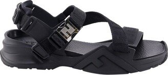 Flow FF Jacquard Touch Strapped Sandals