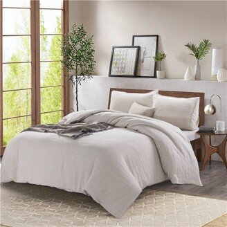 WHOLINENS Linen Duvet Cover with Pillow Shams, 3 Pieces Set, Basic Style