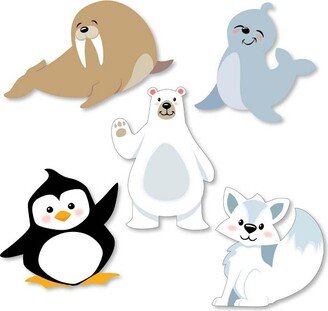 Big Dot of Happiness Arctic Polar Animals - DIY Shaped Winter Baby Shower or Birthday Party Cut-Outs - 24 Count