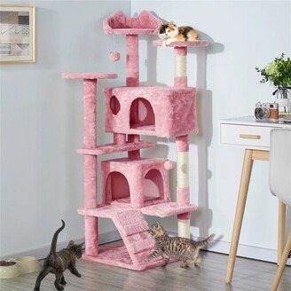 No 54.5 Double Condo Cat Tree with Scratching Post Tower