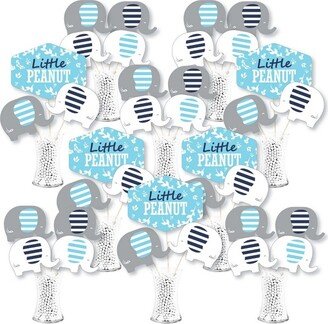 Big Dot of Happiness Blue Elephant - Boy Baby Shower or Birthday Party Centerpiece Sticks - Showstopper Table Toppers - 35 Pieces