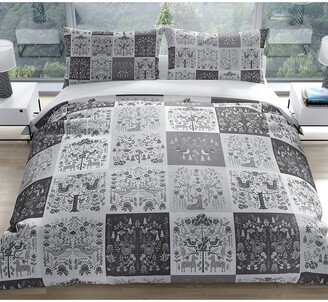 SCANDINAVIAN PATCHWORK GREYSCALE Duvet Cover