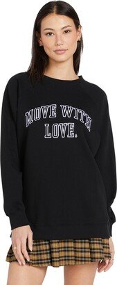 Juniors' Dede Bf Crewneck Fleece Top