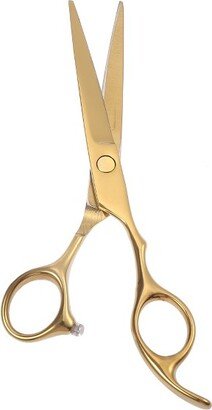 Unique Bargains Hair Straight Scissors for Long Short Thick Hard Soft Hair Clippers Stainless Steel for Men Women 6.69 inch Gold Tone 1 Pc