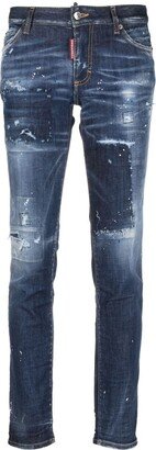Distressed-Effect Slim-Cut Jeans-AB