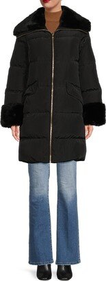 Down Blend Faux Fur Trim Jacket