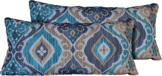 Persian Mist Outdoor Throw Pillows Rectangle Set of 2