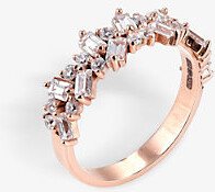 LA Maison Couture Womens Rose Gold Myriam Soseilos Jagged 9ct Rose-gold and Lab-grown Sapphire Eternity Ring