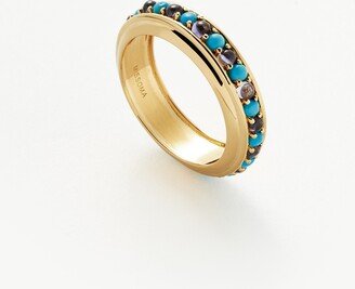 Hot Rox Gemstone Stacking Ring | 18ct Gold Plated Vermeil/Turquoise & Iolite