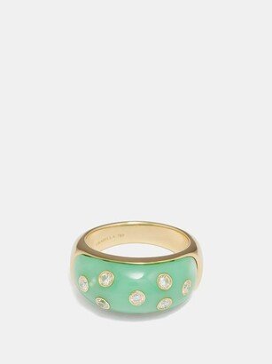 Gemella Bombae Diamond, Chrysoprase & 18kt Gold Ring