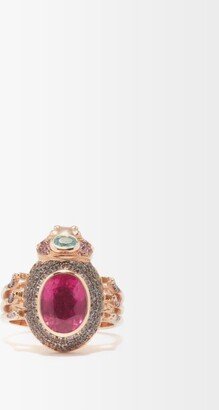 Atalanta Rubellite, Apatite & 18kt Rose-gold Ring