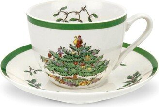 Christmas Tree Teacup and Saucer - 7 oz.