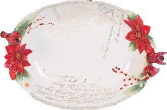 Cardinal Christmas Serving Bowl, Large, Multicolored