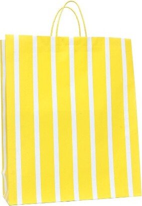 Extra Large Striped Gift Bag White/Yellow - Spritz™