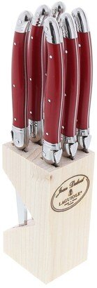 6Pc Red Knife Block Set-AA