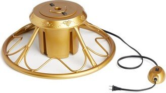 Home Heritage Electric 360 Degree Rotating Artificial Holiday Tree Metal Stand for Trees up to 9 Feet Tall, Pole Diameter 1-1.75 Inches, Gold